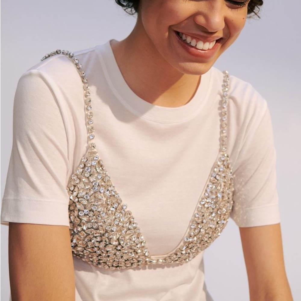 ISO Looking H&M Rhinestone Detail Top size S